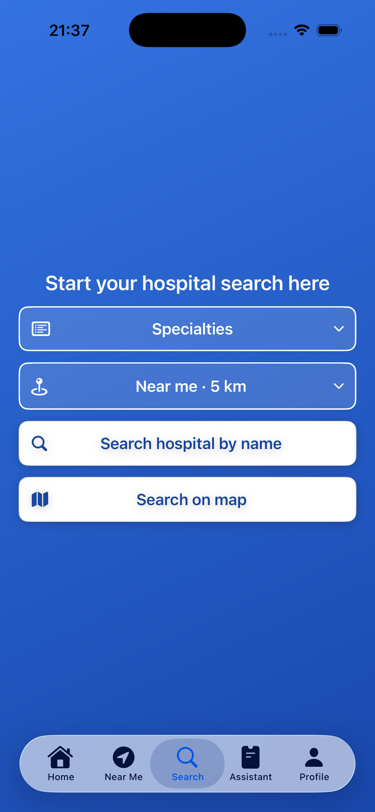 Yiroute — start a hospital search
